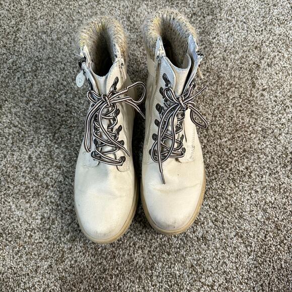 CLIFFS BY WHITE MOUNTAIN Women's Hearty Combat Boot Size 9M In Winter White - Picture 7 of 7